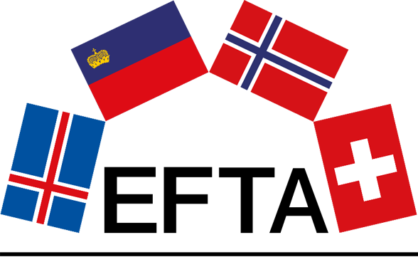 The Logo shows four national flags of Iceland, Liechtenstein, Norway and Switzerland.