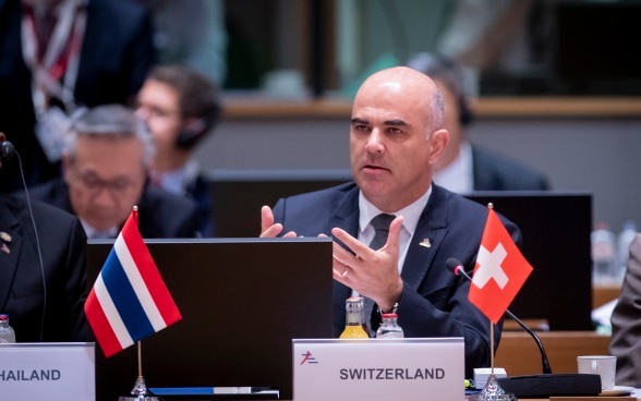 Bundespräsident Alain Berset am ASEM-Gipfel in Brüssel 