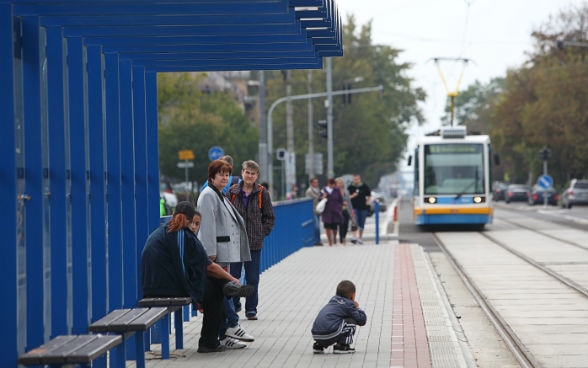 Arrêt de tram à Ostrava