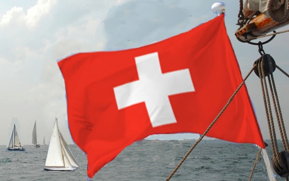 Flagge einer Schweizer Jacht 